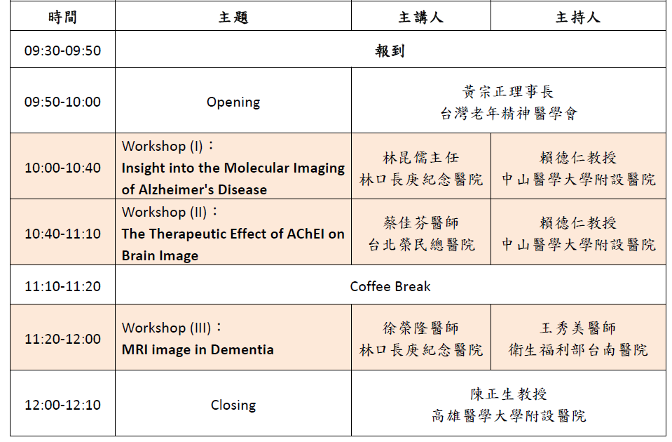 workshop課程表